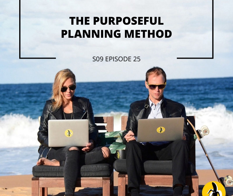 Two people on laptops using the purposeful planning method for small business marketing.