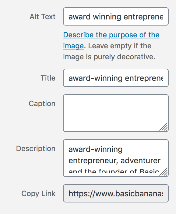A screenshot of a page with an image of an entrepreneur attending a marketing workshop.