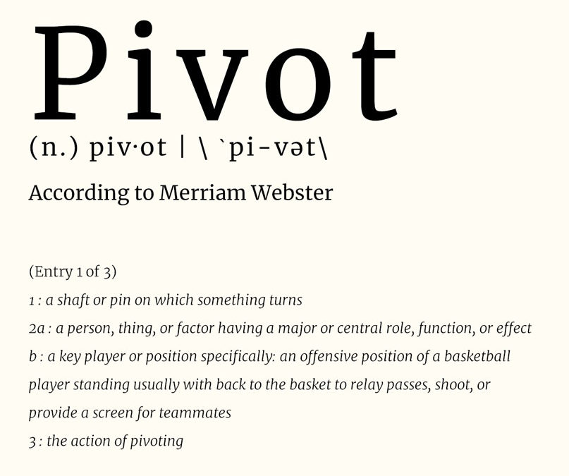 Pivot - definition of pivot in the context of a marketing workshop