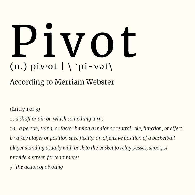 Pivot - definition of pivot in the context of a marketing workshop