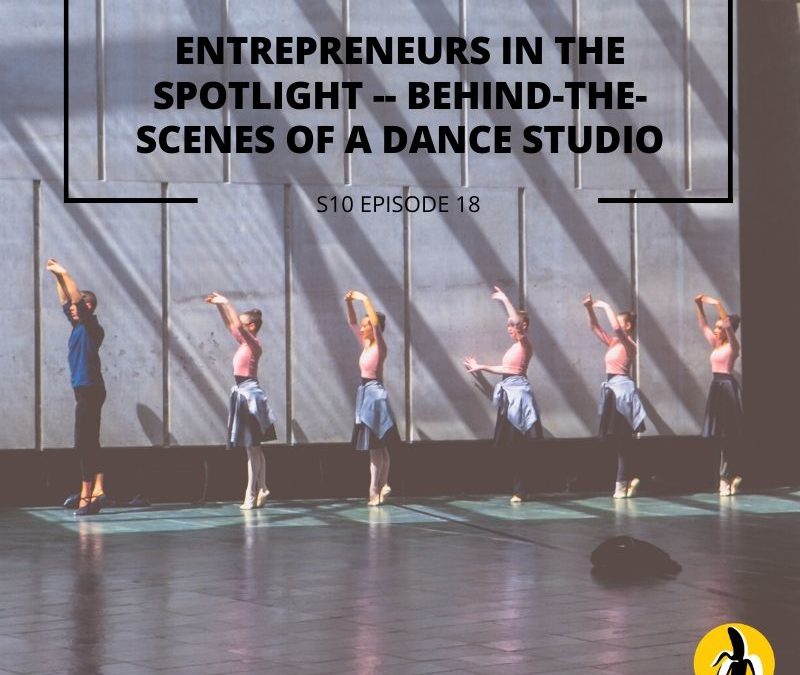 Entrepreneurs in the spotlight creating a marketing plan for their small business dance studio.
