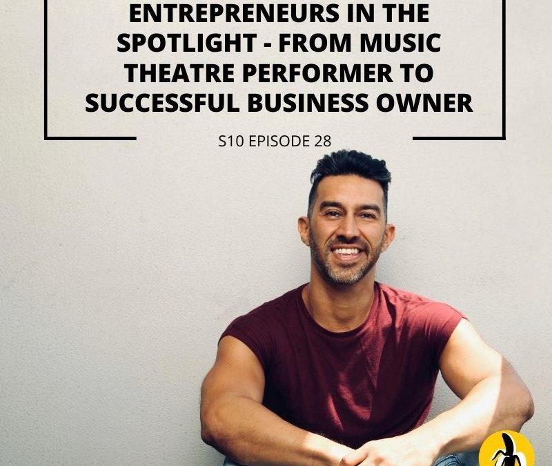 Entrepreneurs in the spotlight, showcasing their journey from music to theatre performer to successful business owner with a focus on small business marketing strategies.