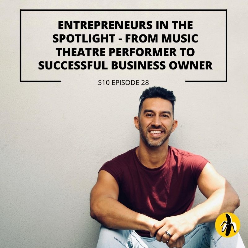 Entrepreneurs in the spotlight, showcasing their journey from music to theatre performer to successful business owner with a focus on small business marketing strategies.