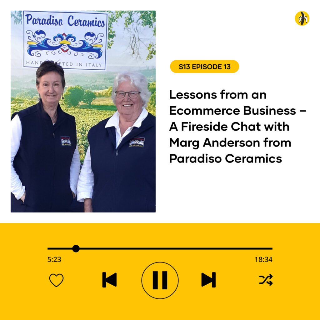 Lessons from an e-commerce fireside chat with Margaret Paradiso Ceramics, discussing small business marketing strategies.