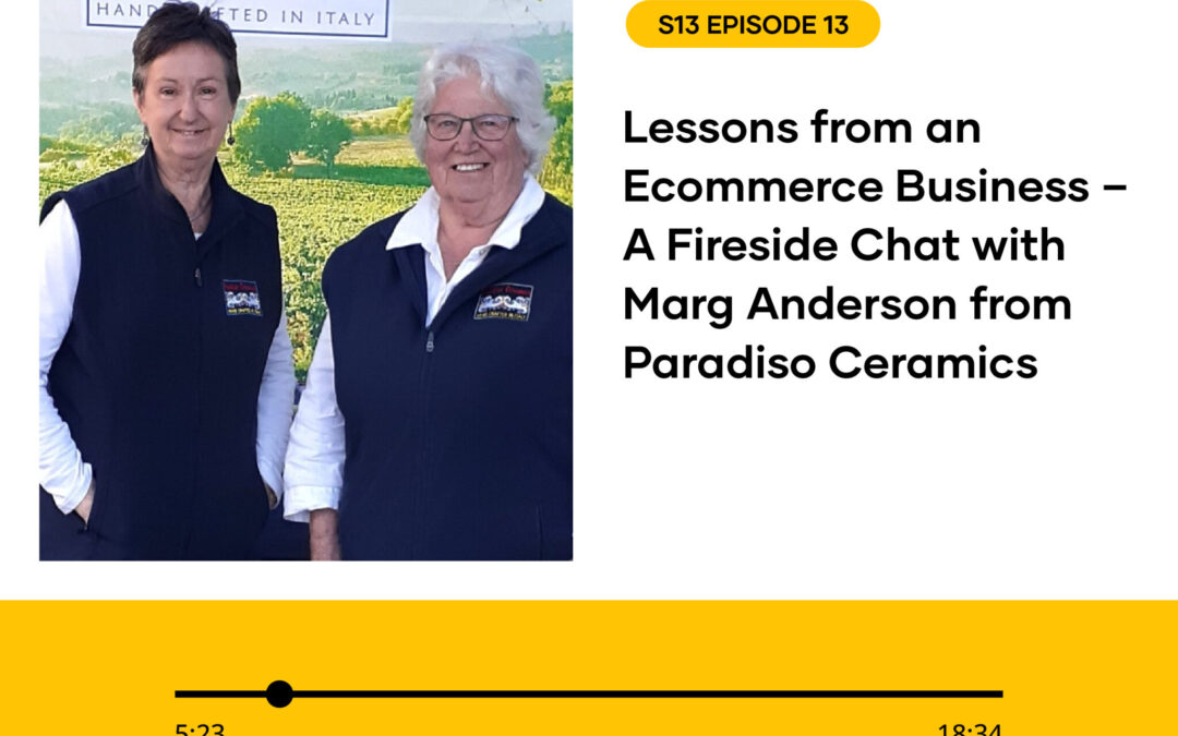 Lessons from an e-commerce fireside chat with Margaret Paradiso Ceramics, discussing small business marketing strategies.